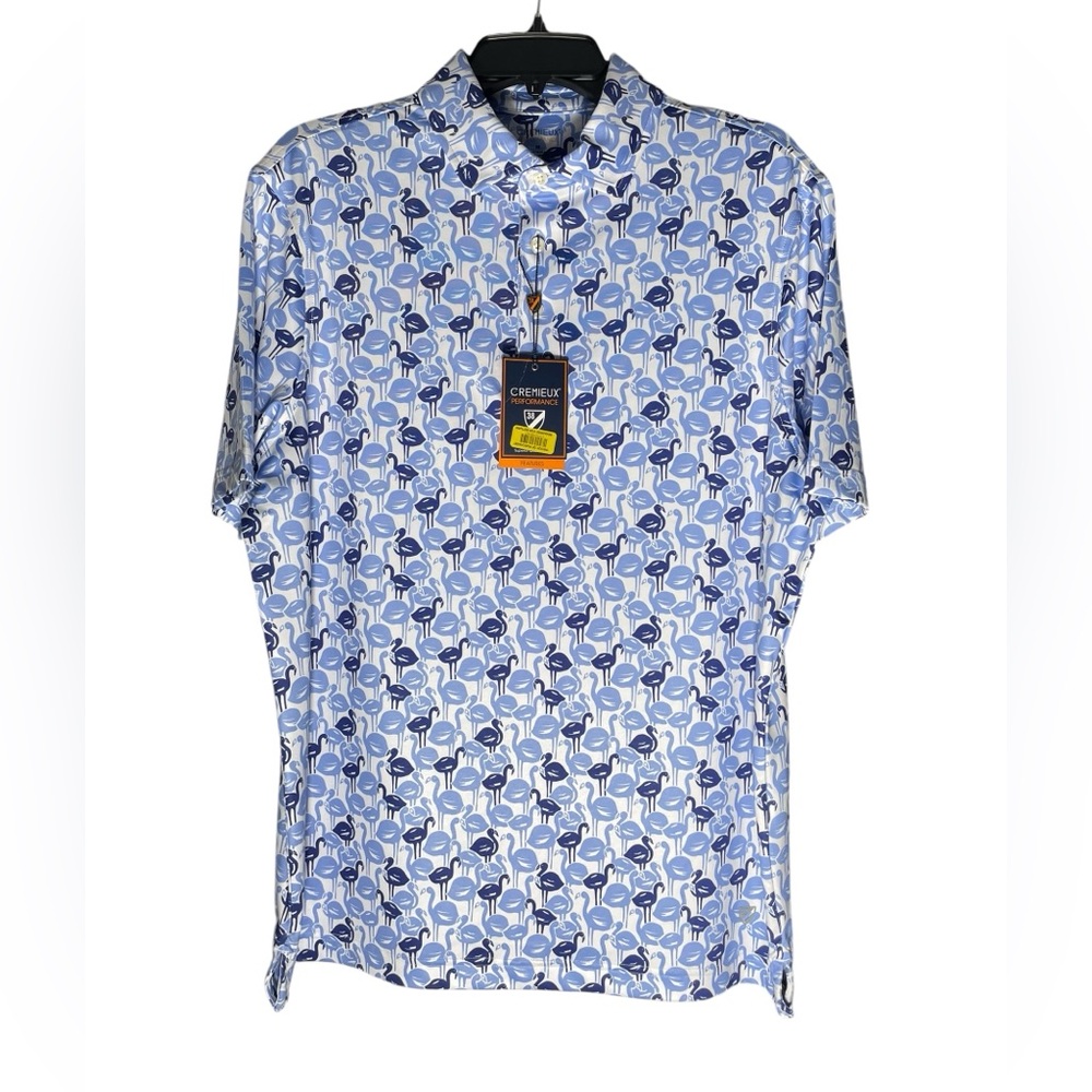 Daniel Cremieux Performance Polo Shirt Men’s Medium Flamingo Golf Summer NWT